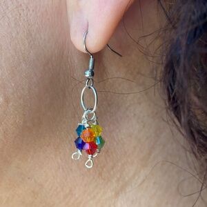 Rainbow Three Dangles Earrings